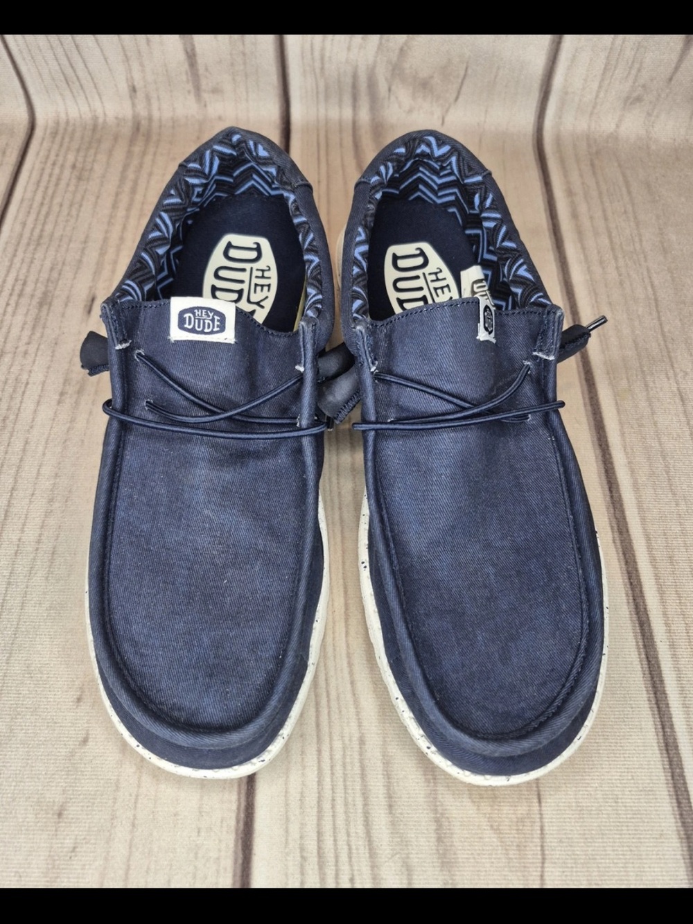 Hey Dude Men's Size 8 Wally Canvas Navy Casual Slip-On Comfort Shoes - Picture 7 of 11